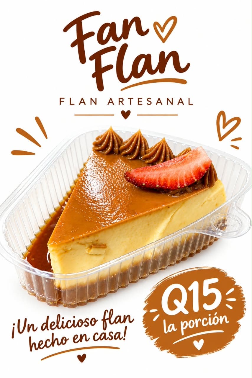 Porción de flan artesanal Fan Flan
